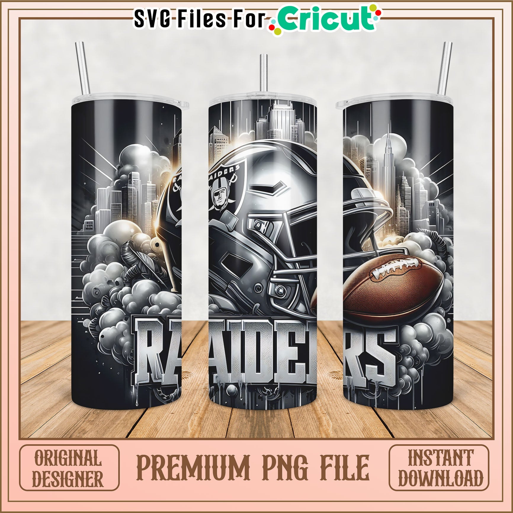 Raiders Tumbler PNG Design Instant Download
