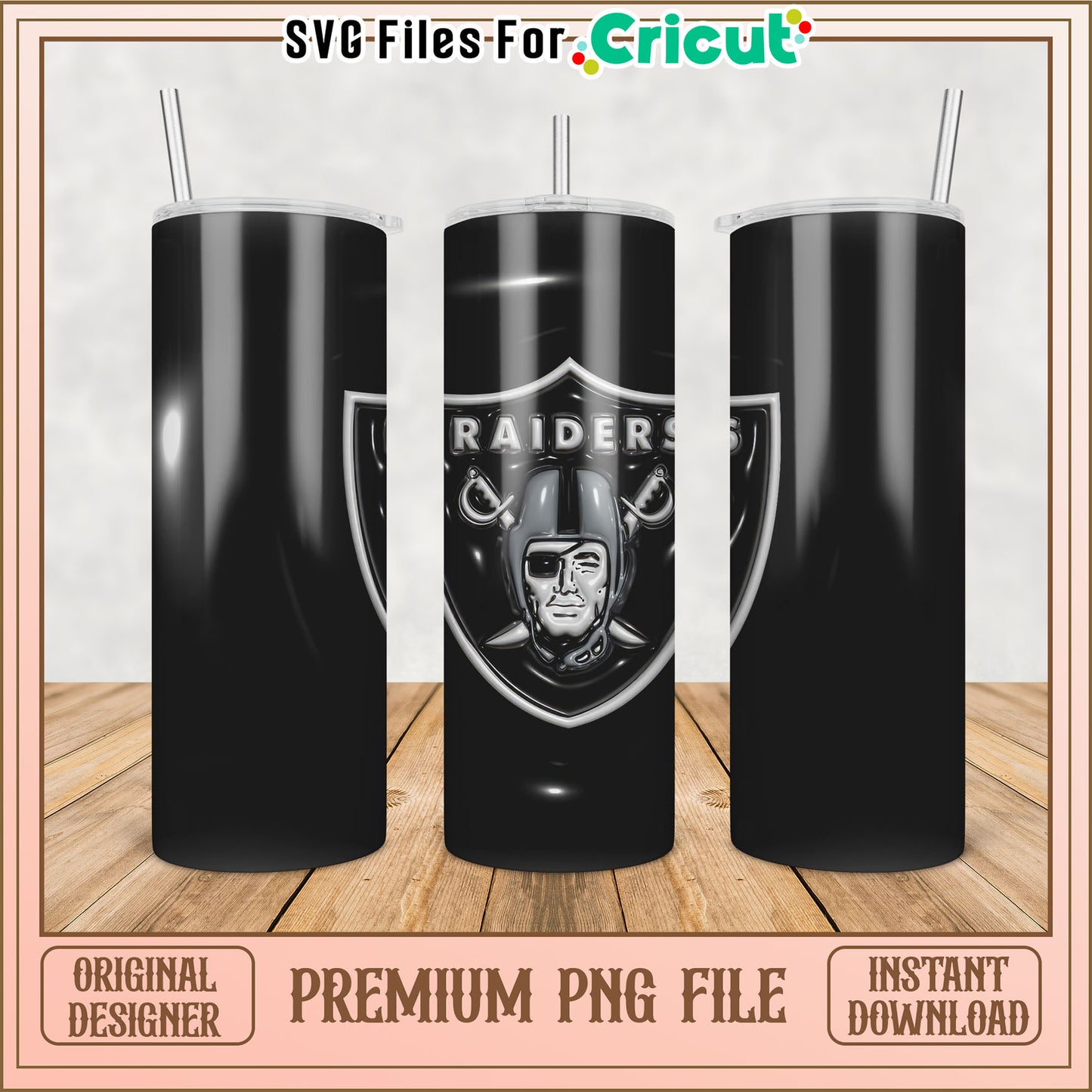 Raiders Tumbler PNG Sublimation Design