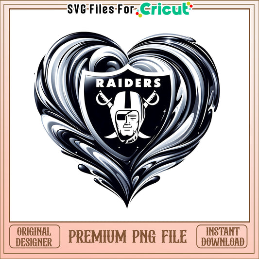 Raiders logo vintage heart png, Las Vegas Raiders png, NFL png