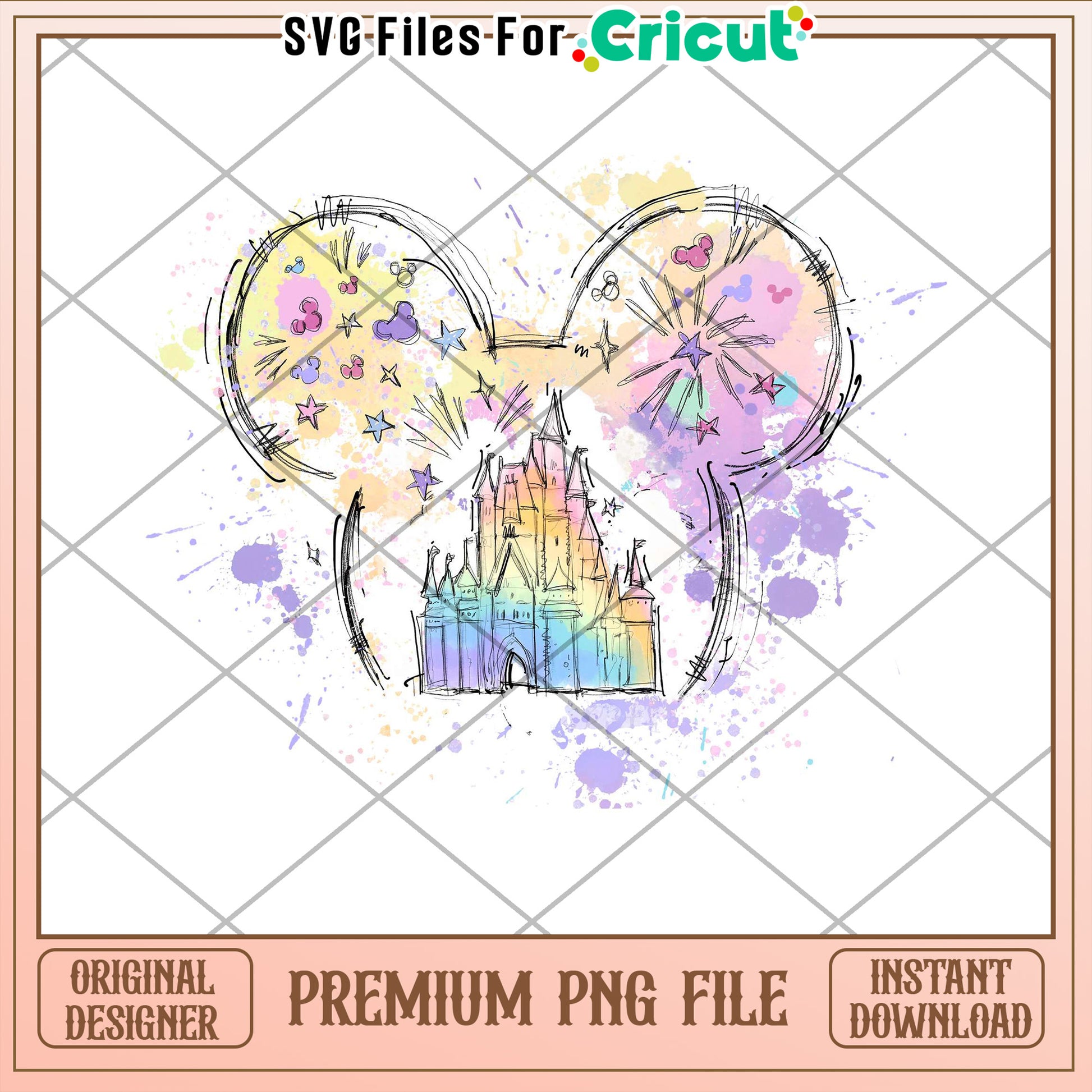 Rainbow Castle Mickey PNG