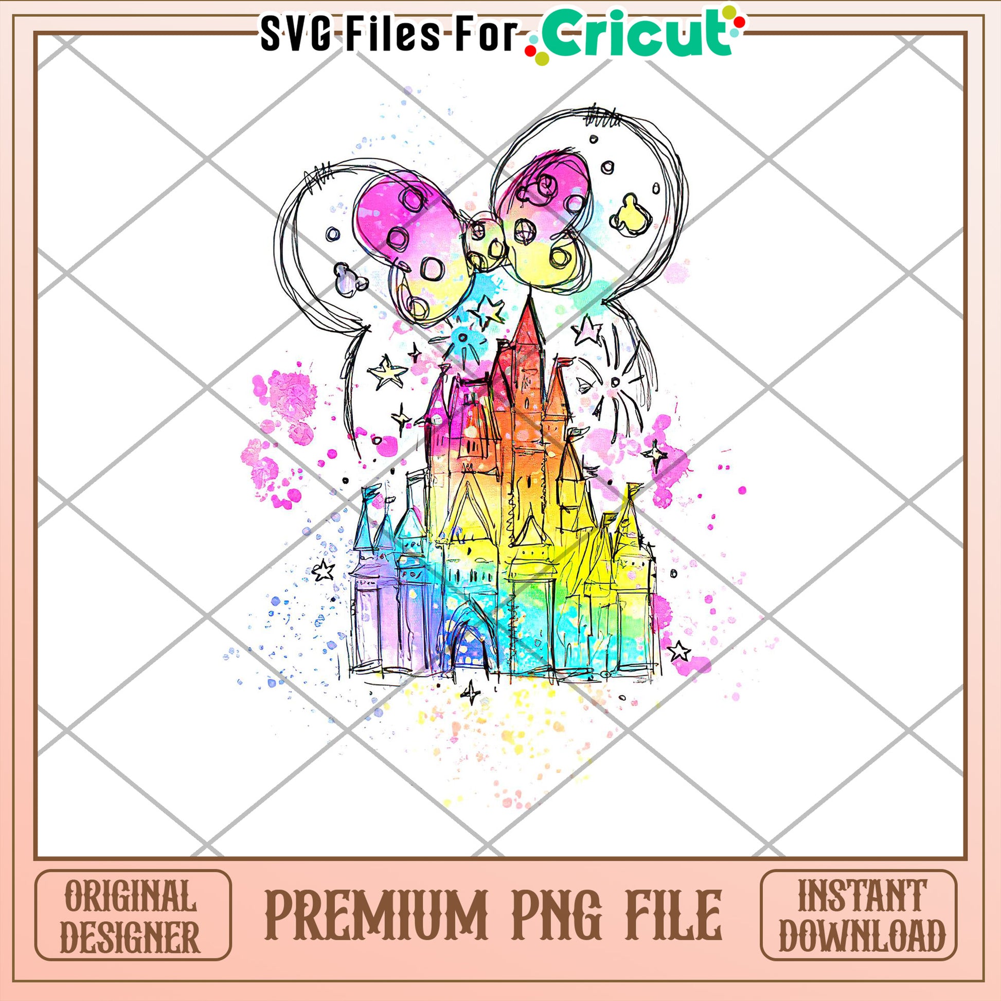 Rainbow Castle PNG Cricut Design
