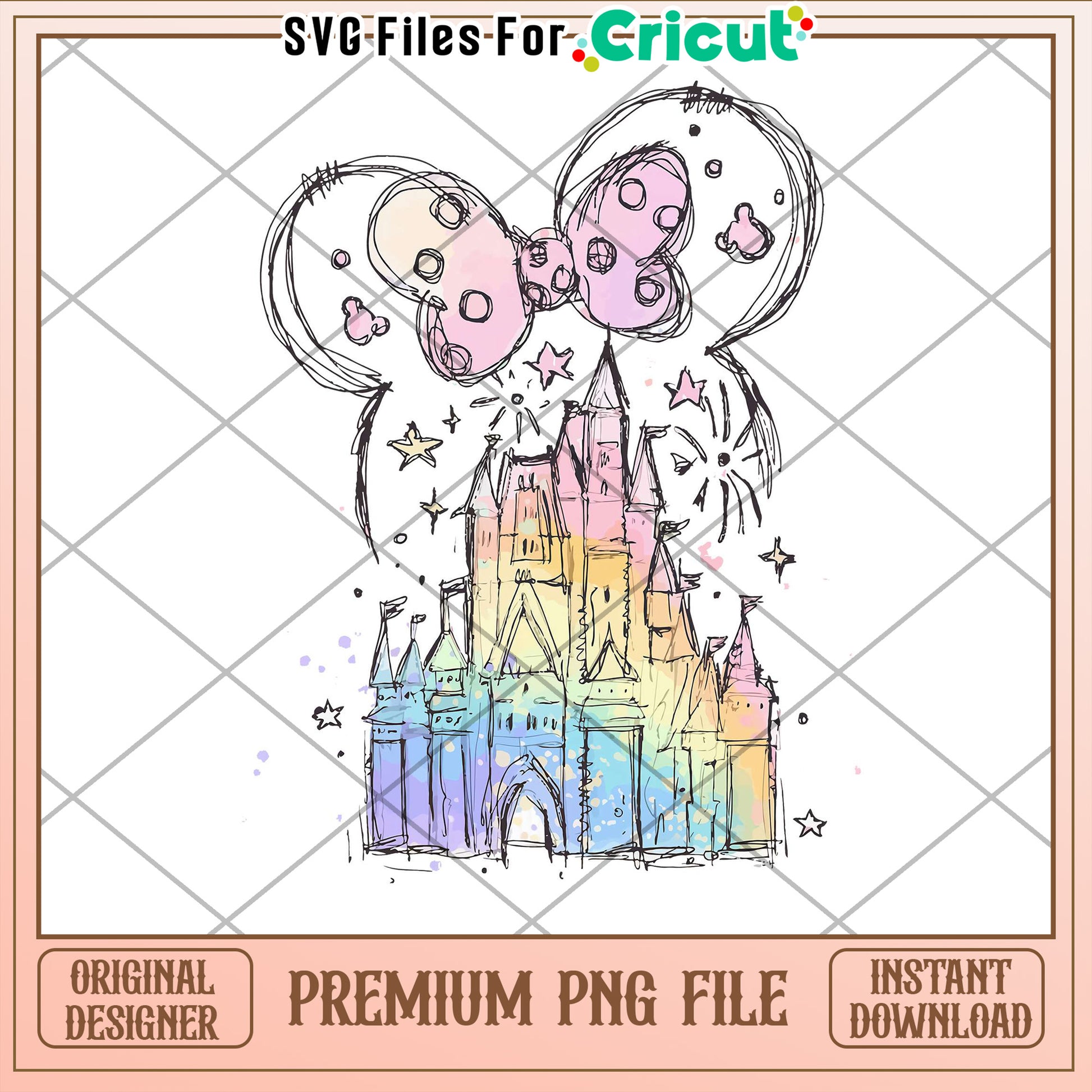 Rainbow Castle PNG Cricut File
