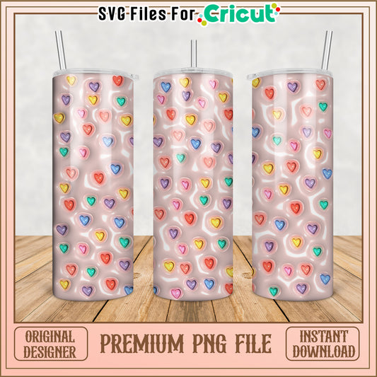 Rainbow Heart Tumbler PNG Design