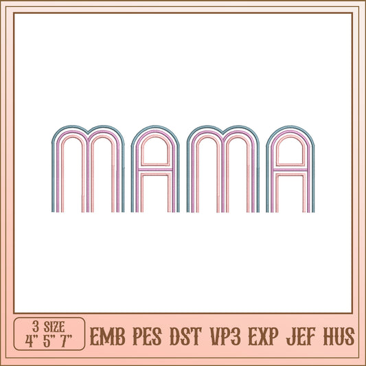 Rainbow Mama Embroidery Design