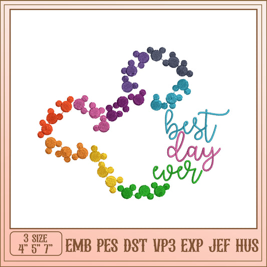 Rainbow Mickey Best Day Ever Embroidery