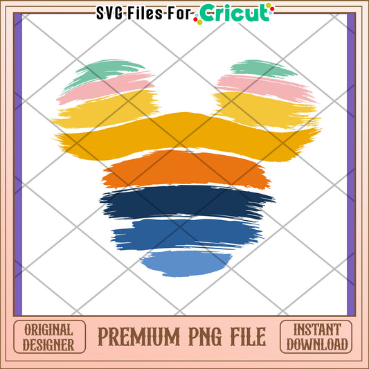 Rainbow Mickey PNG Design Instant Download