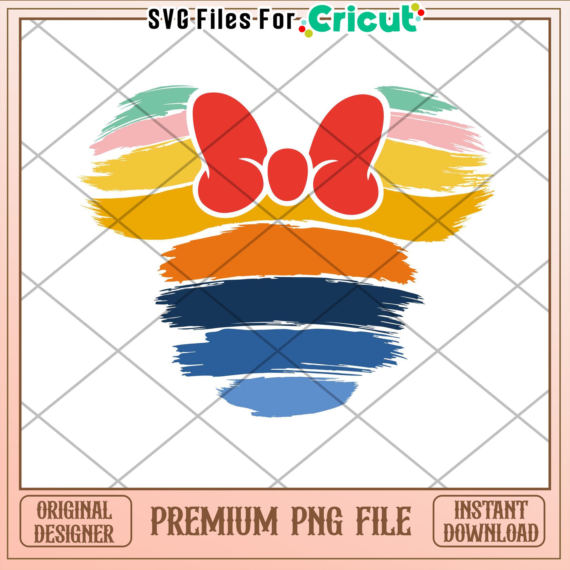 Rainbow Minnie Mouse PNG Cricut File