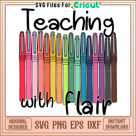 Rainbow Pens Teaching SVG Design