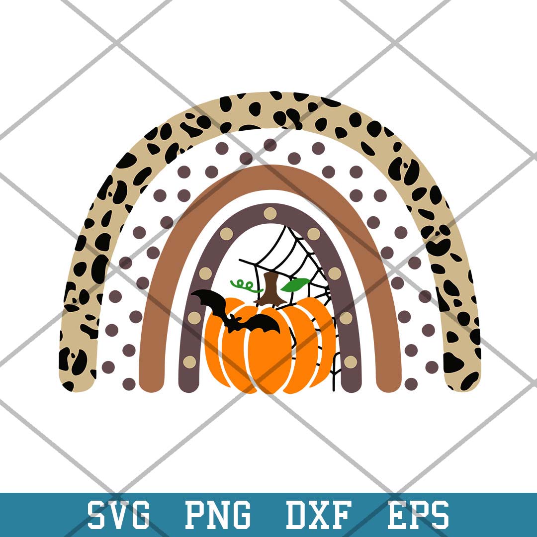 Rainbow Pumpkin Halloween Svg, Halloween Svg-Svgfilesforcricut
