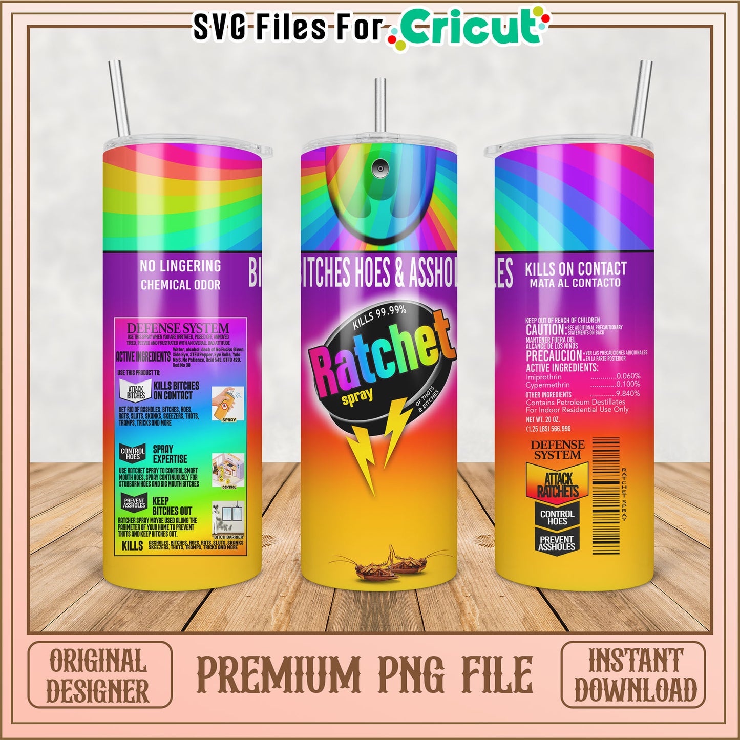 Rainbow Ratchet Spray PNG Sublimation