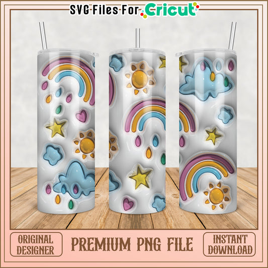 Rainbow Tumbler PNG Sublimation Design