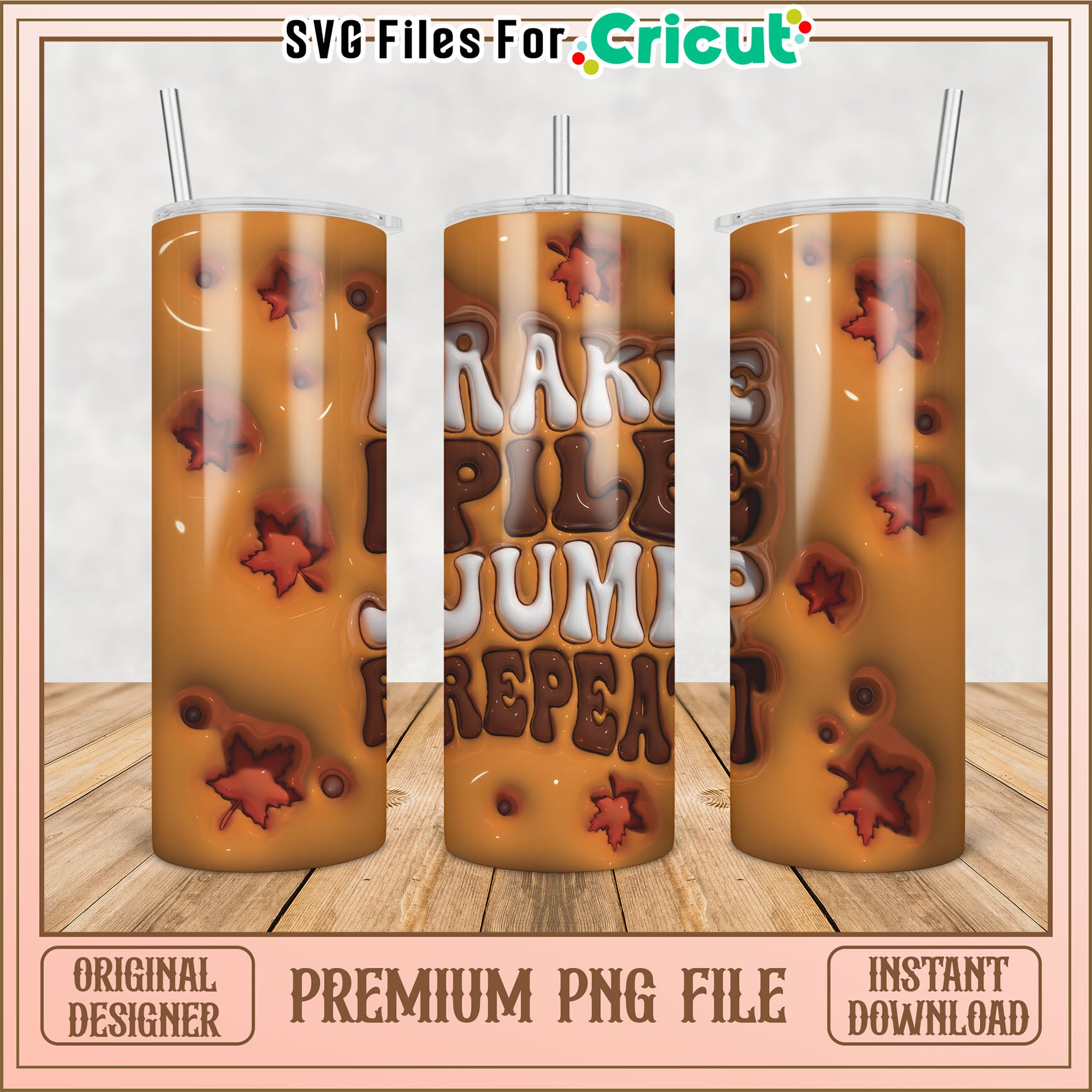 Rake Pile Jump Repeat PNG Sublimation