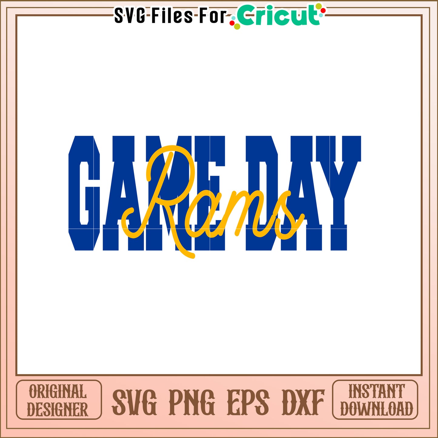 Rams Game Day SVG Design
