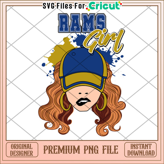 Rams Girl PNG Design, Perfect for Cricut Projects and Crafts