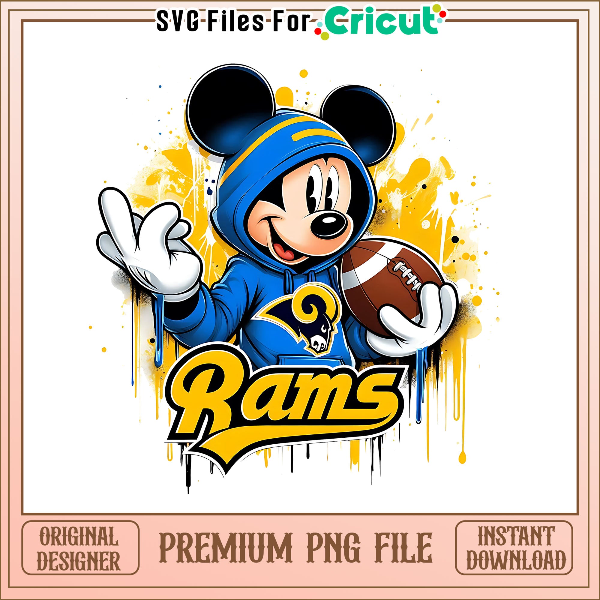 Coach Micky Rams Rams Mickey rugby ball png, Los Angeles Rams png, NFL png – svg files ...