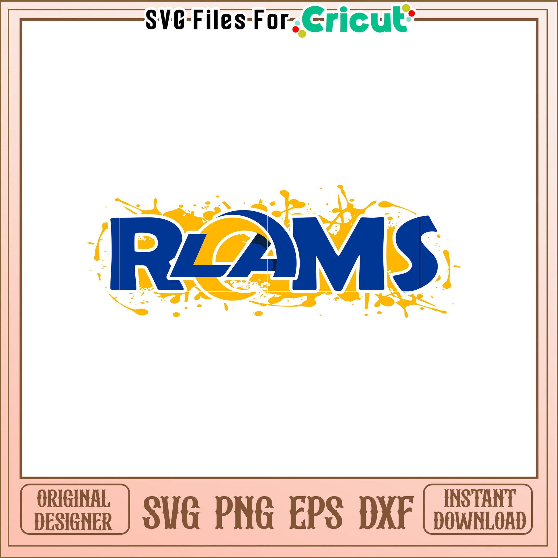 Rams SVG Logo Design Yellow & Blue