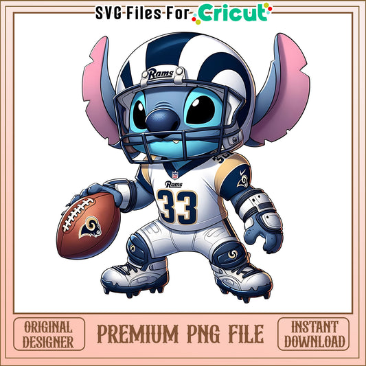 Rams Stitch and rugby ball png, Los Angeles Rams png, NFL png