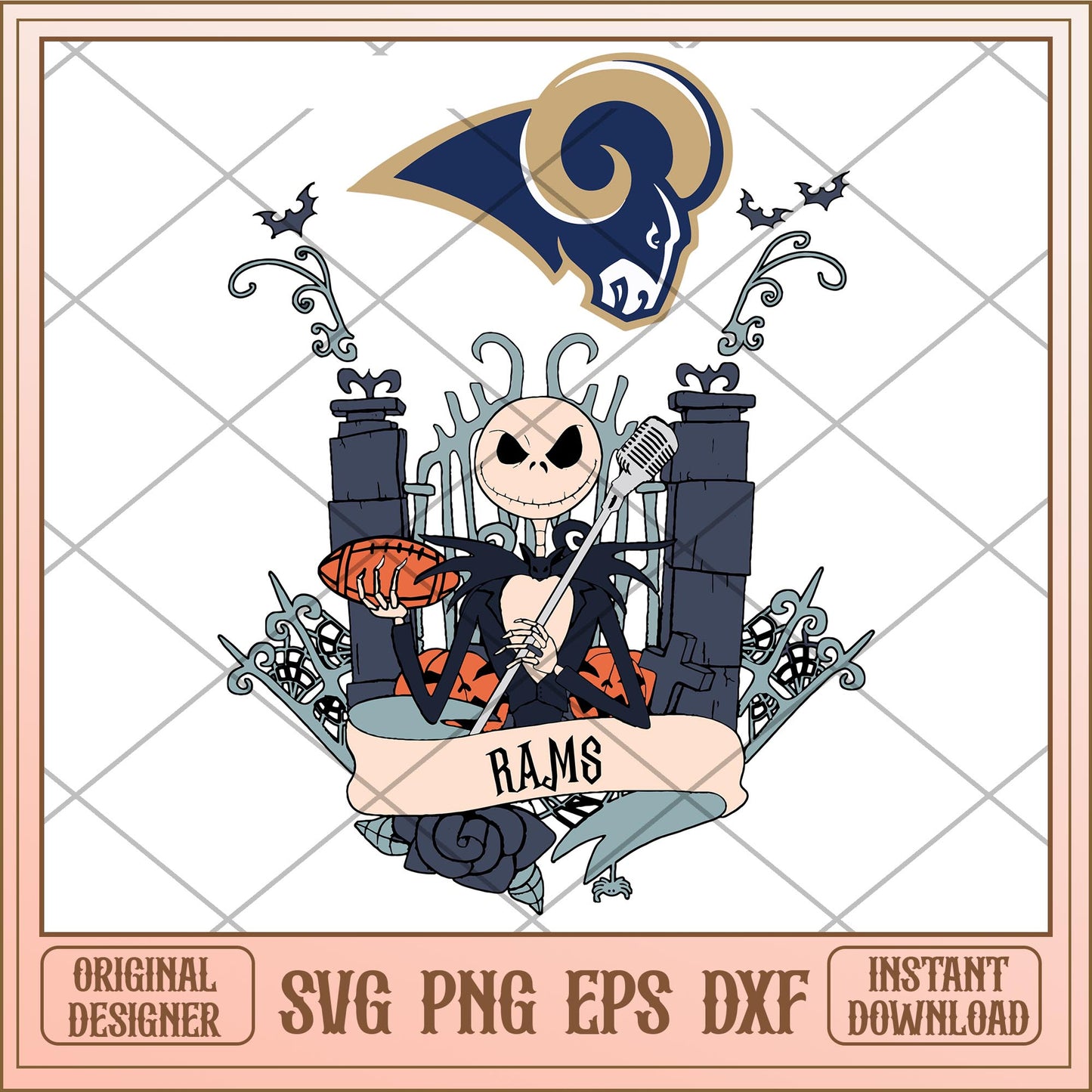 Rams Jack Halloween bundle svg, The Nightmare Before Christmas Svg, digital download