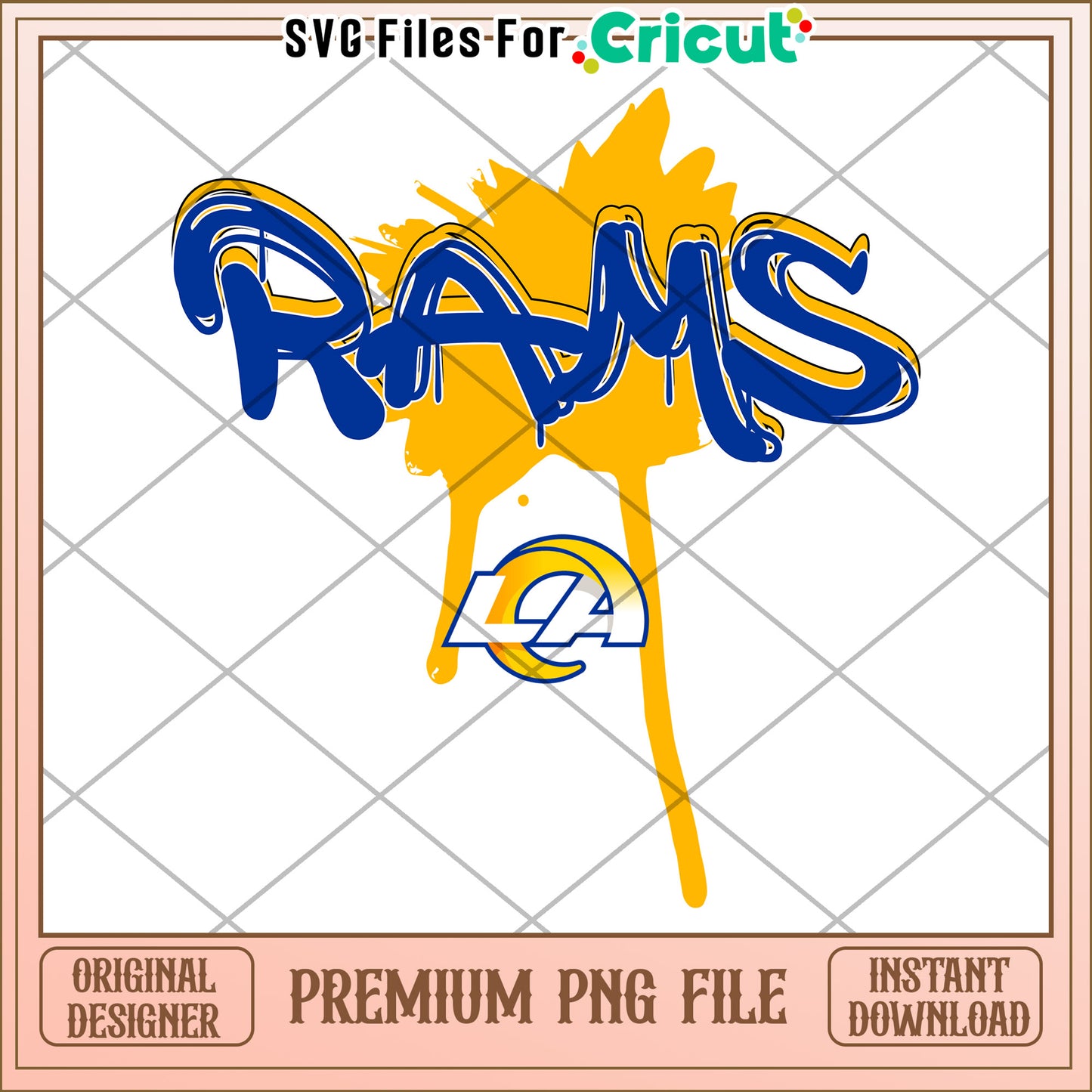 Rams logo design for Cricut projects, premium PNG file download