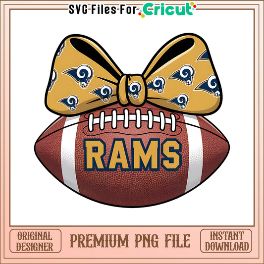 Rams rugby ball and bow png, Los Angeles Rams png, NFL png