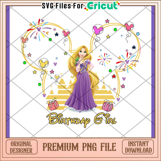 Rapunzel Birthday PNG Disney Castle Design