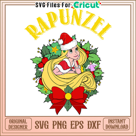 Rapunzel Christmas SVG PNG EPS DXF