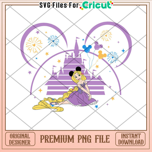 Rapunzel Disney Castle PNG Instant Download
