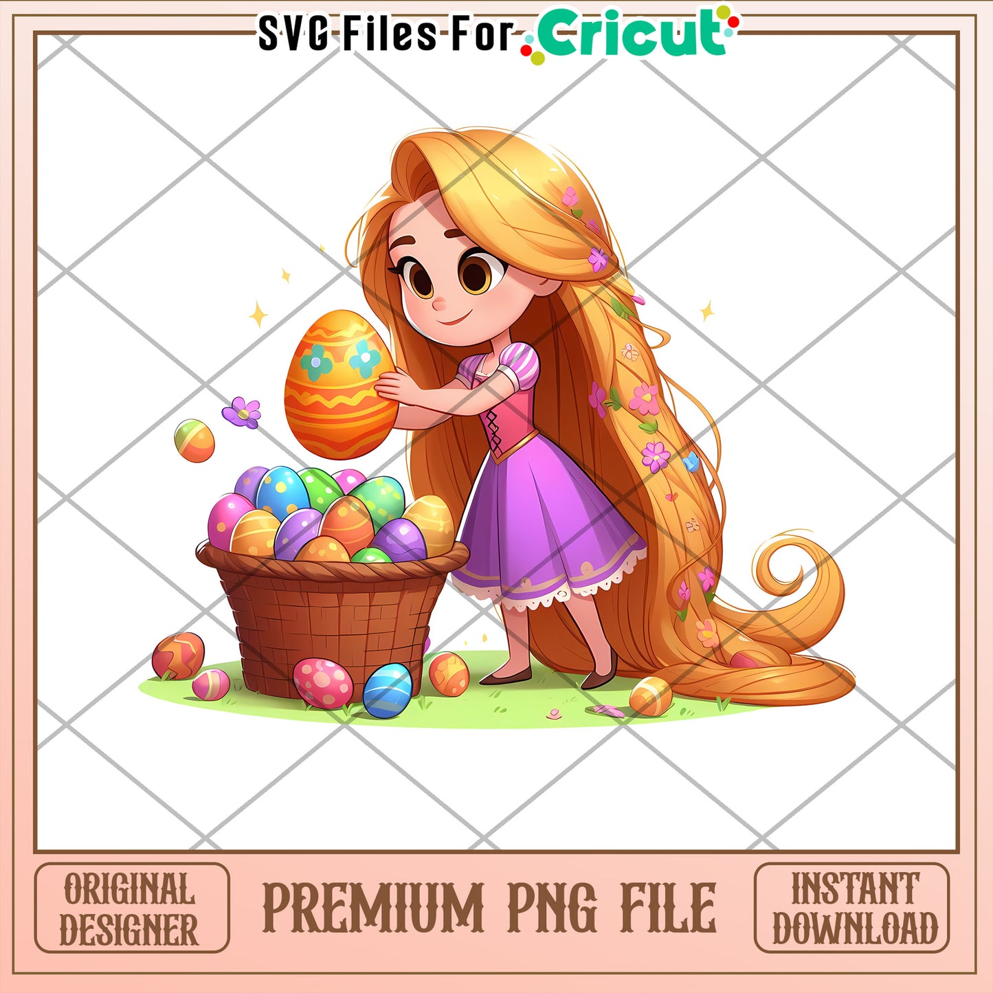 Rapunzel Easter PNG Premium Instant Download