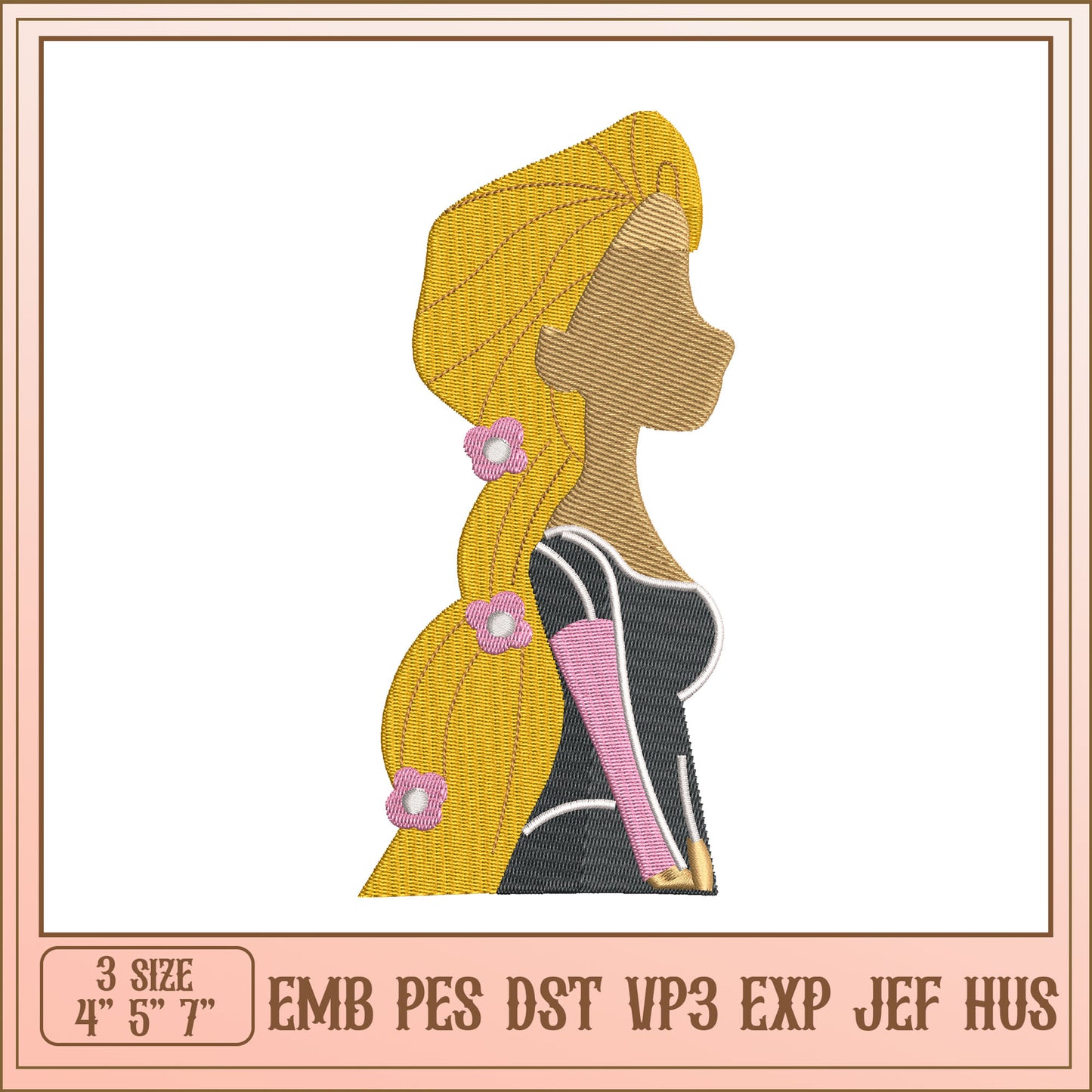 Rapunzel Embroidery Design