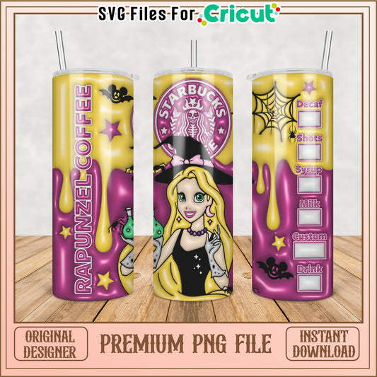 Rapunzel Halloween Tumbler PNG