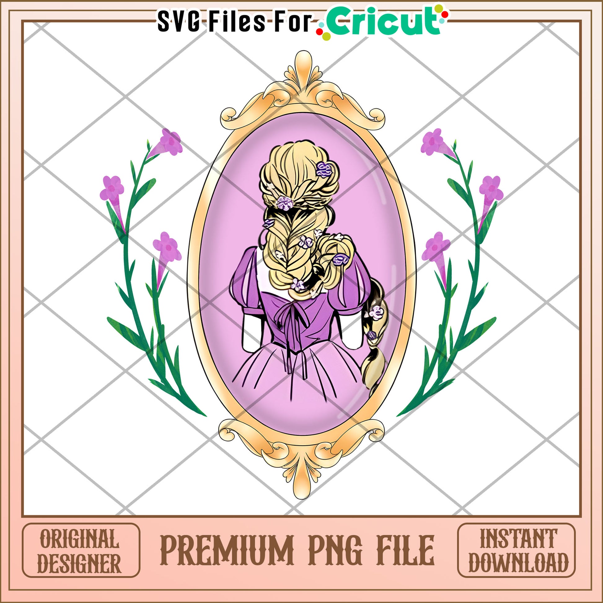 Rapunzel PNG Premium Floral Frame