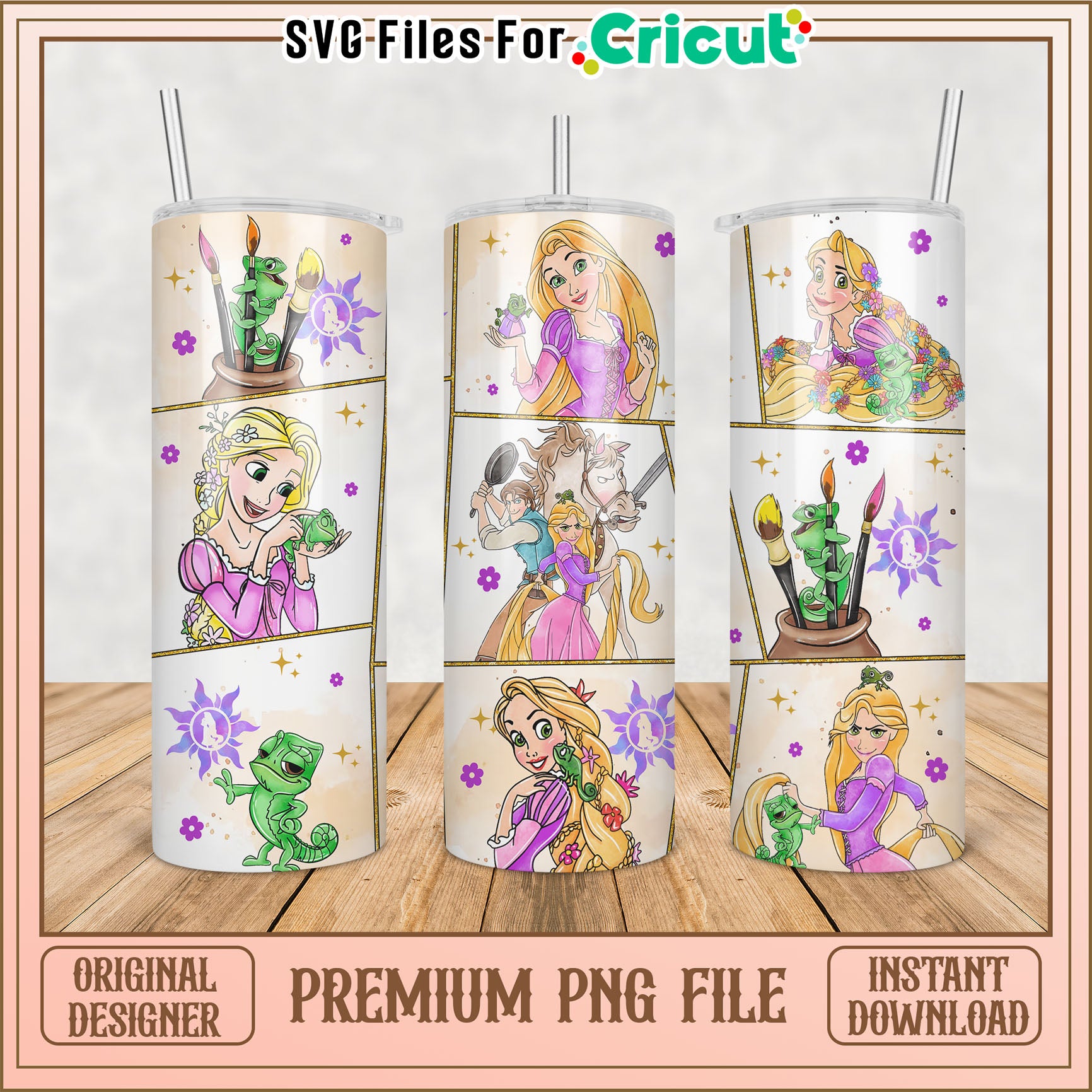 Rapunzel Tumbler PNG Sublimation Design