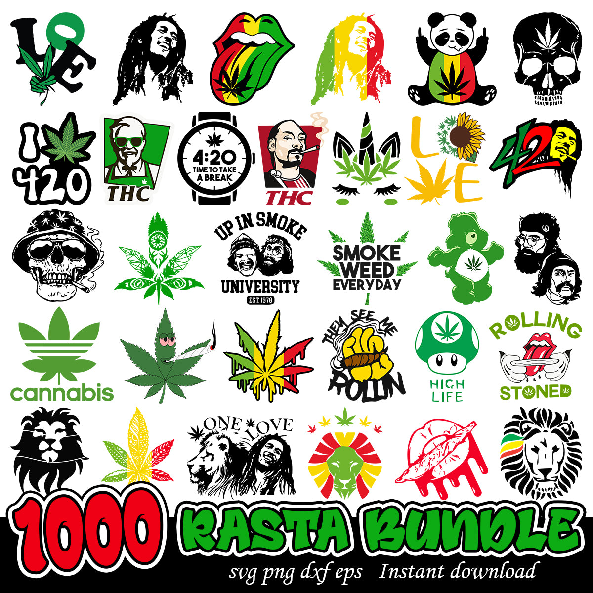 Rasta SVG Bundle, Rastafari culture svg bundle