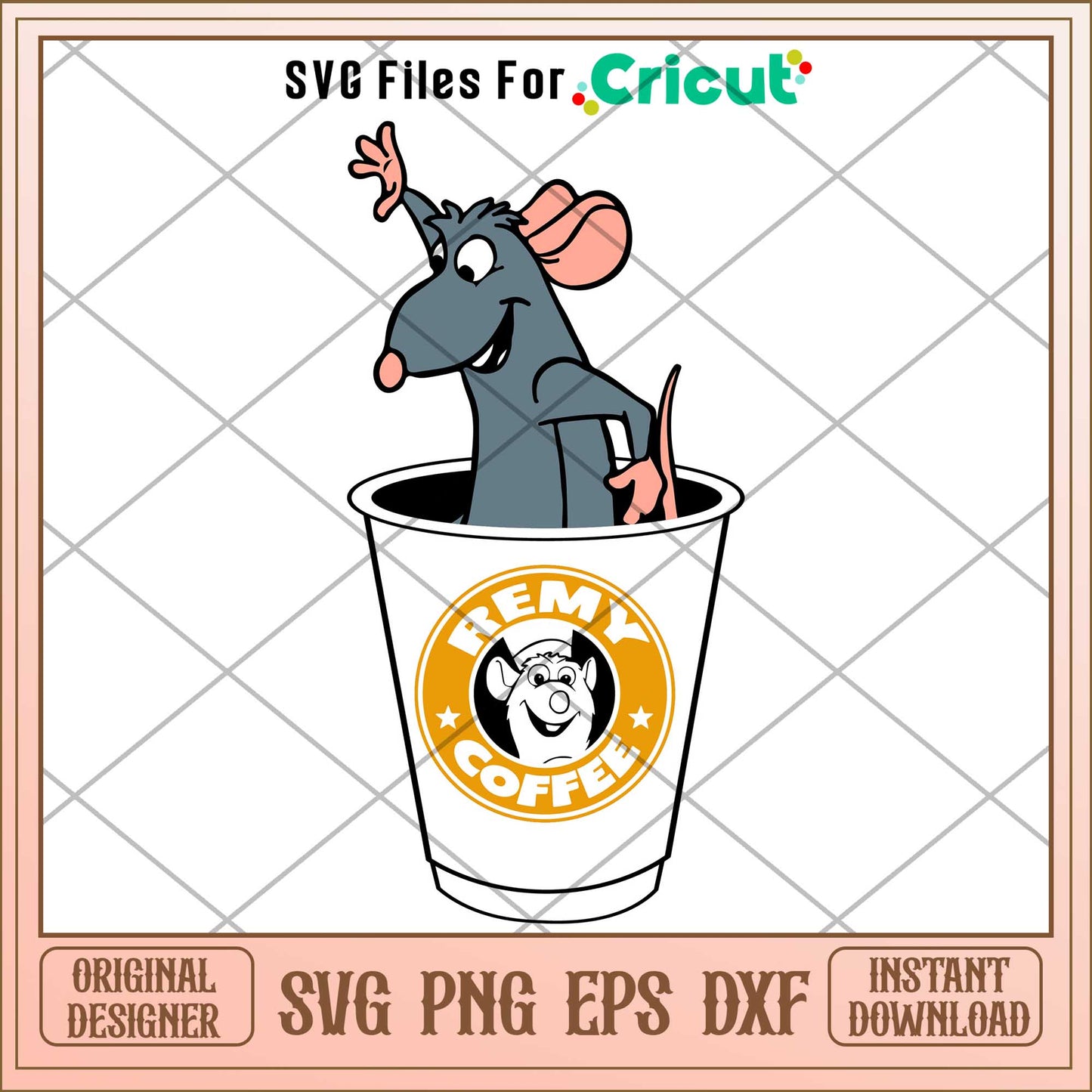 Ratatouille Coffee  Remy Mouse  svg,  Ratatouille svg, digital dowload