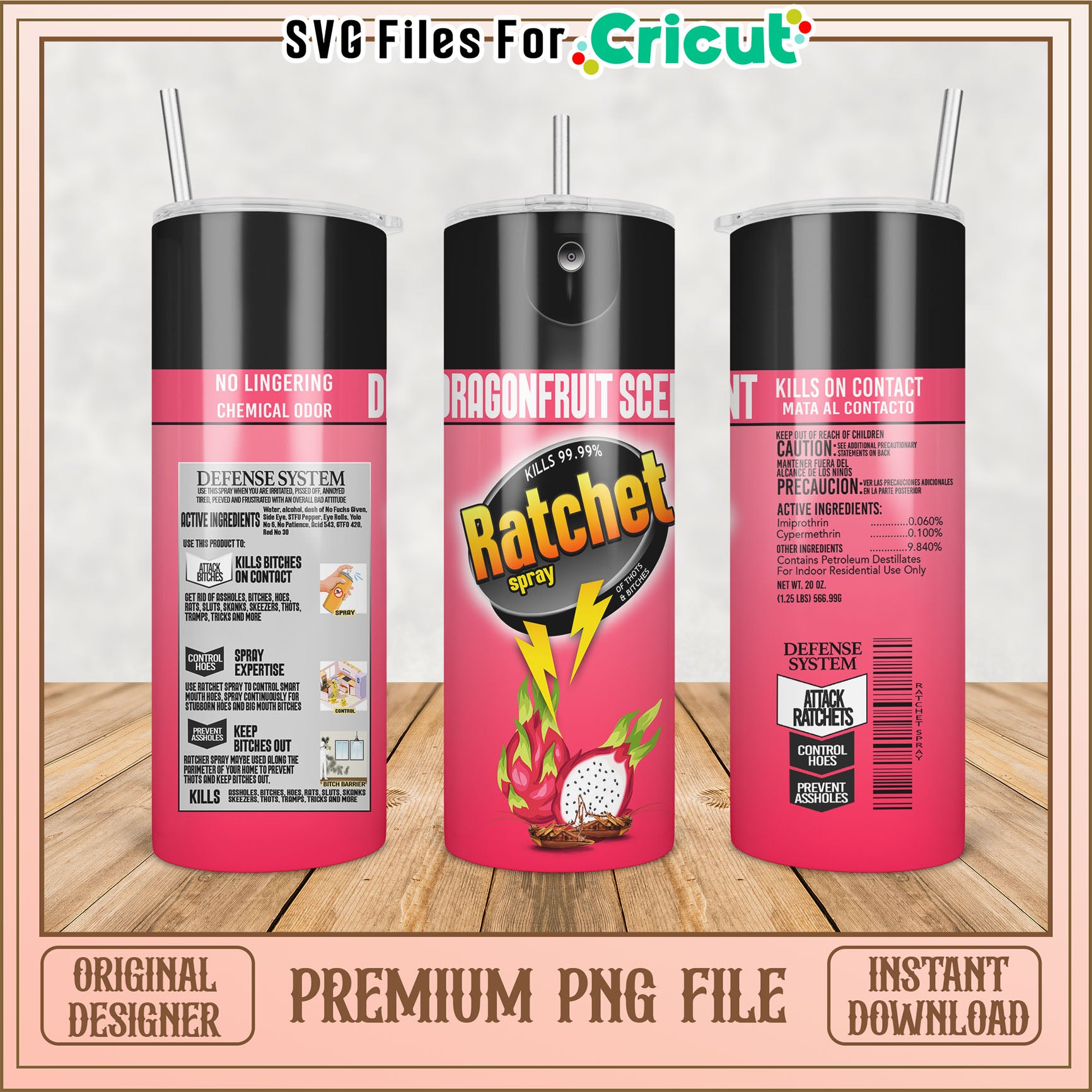 Ratchet Spray Tumbler PNG Design