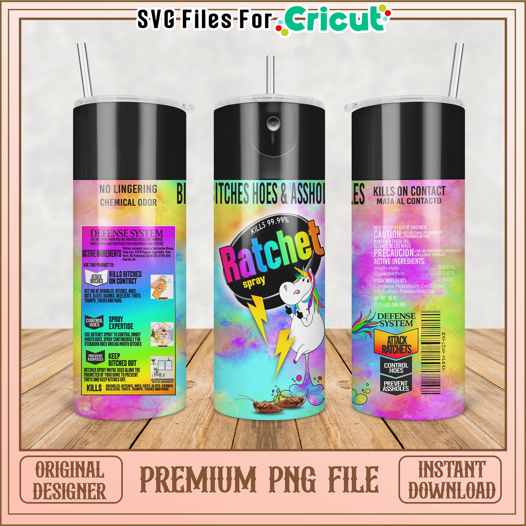 Ratchet Spray Tumbler PNG Design for Cricut Instant Download