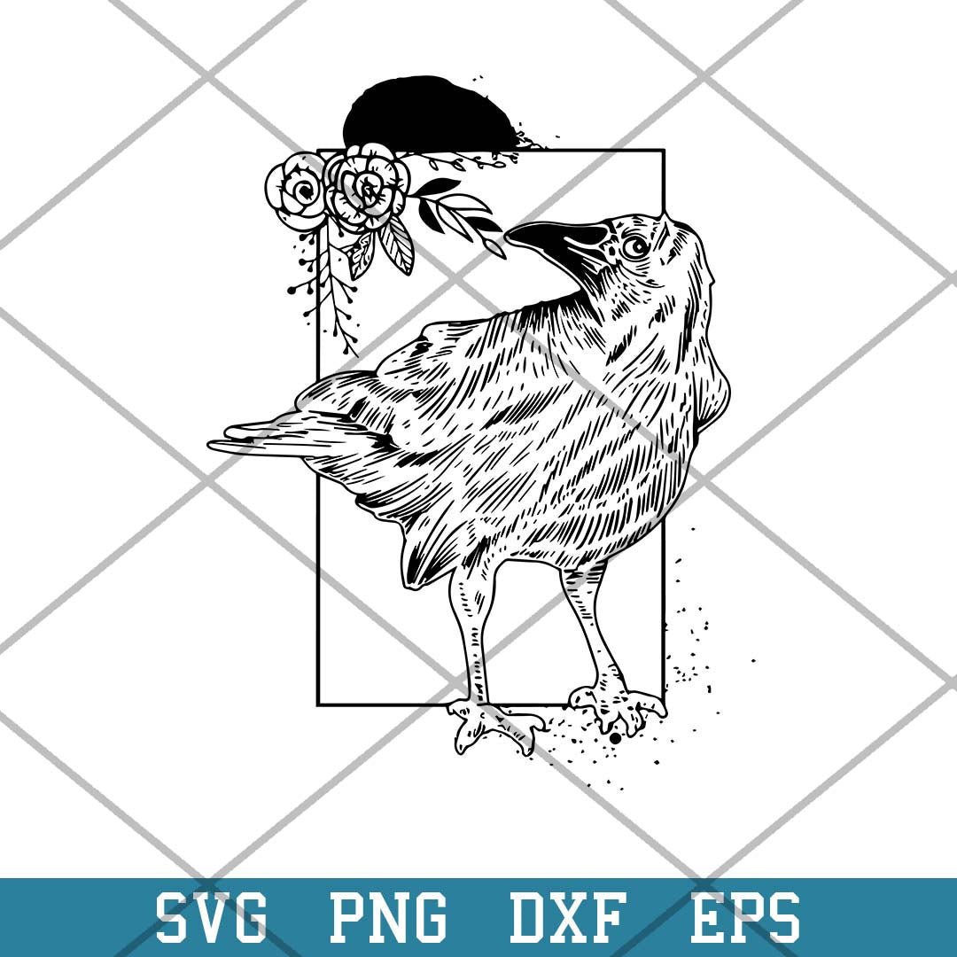 Raven Halloween Night Gift Idea Birds Crow Svg, Halloween Svg-Svgfilesforcricut