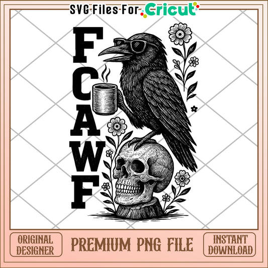 Raven and skull png, halloween crow png, raven bird png