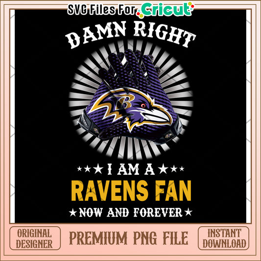 Ravens Fan Gloves Design for Cricut, Instant Download PNG File