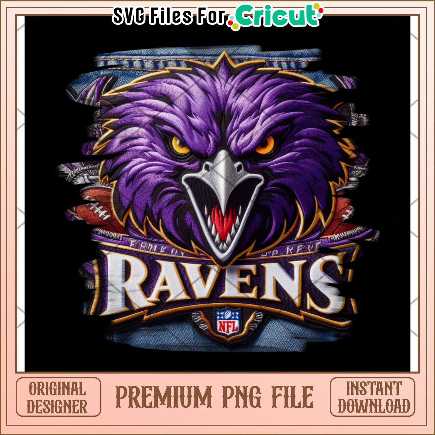 Ravens NFL team logo design, premium PNG file for crafts