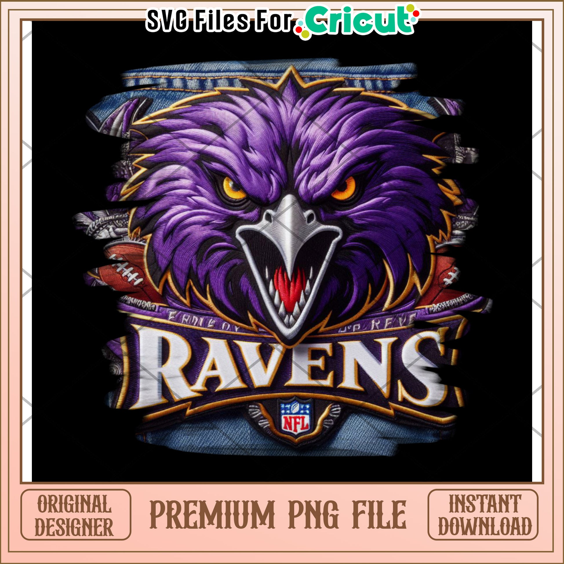 Ravens NFL team logo design, premium PNG file for crafts