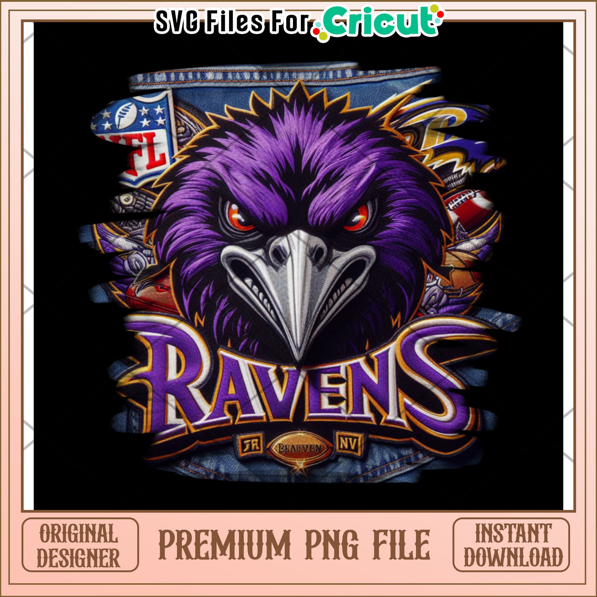 Ravens PNG Design for Cricut, Perfect for Sports Enthusiasts