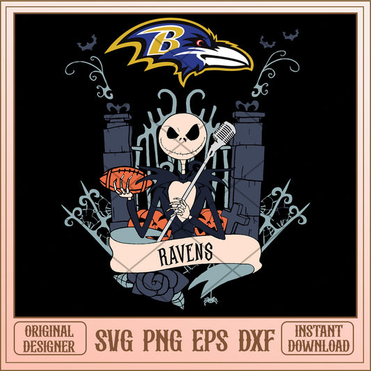 Ravens Jack Halloween bundle svg, The Nightmare Before Christmas Svg, digital download