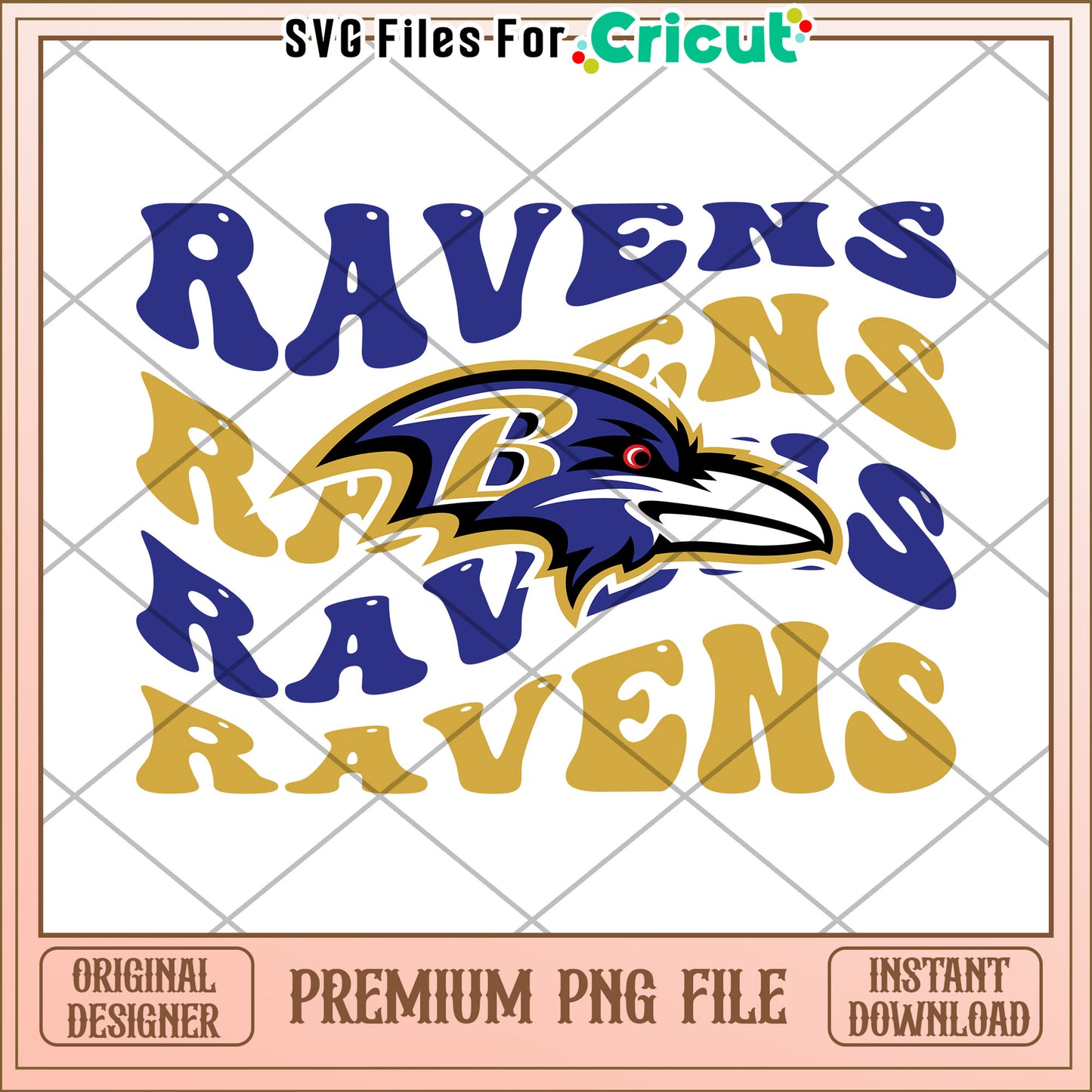 Ravens football team design for Cricut, premium PNG download file
