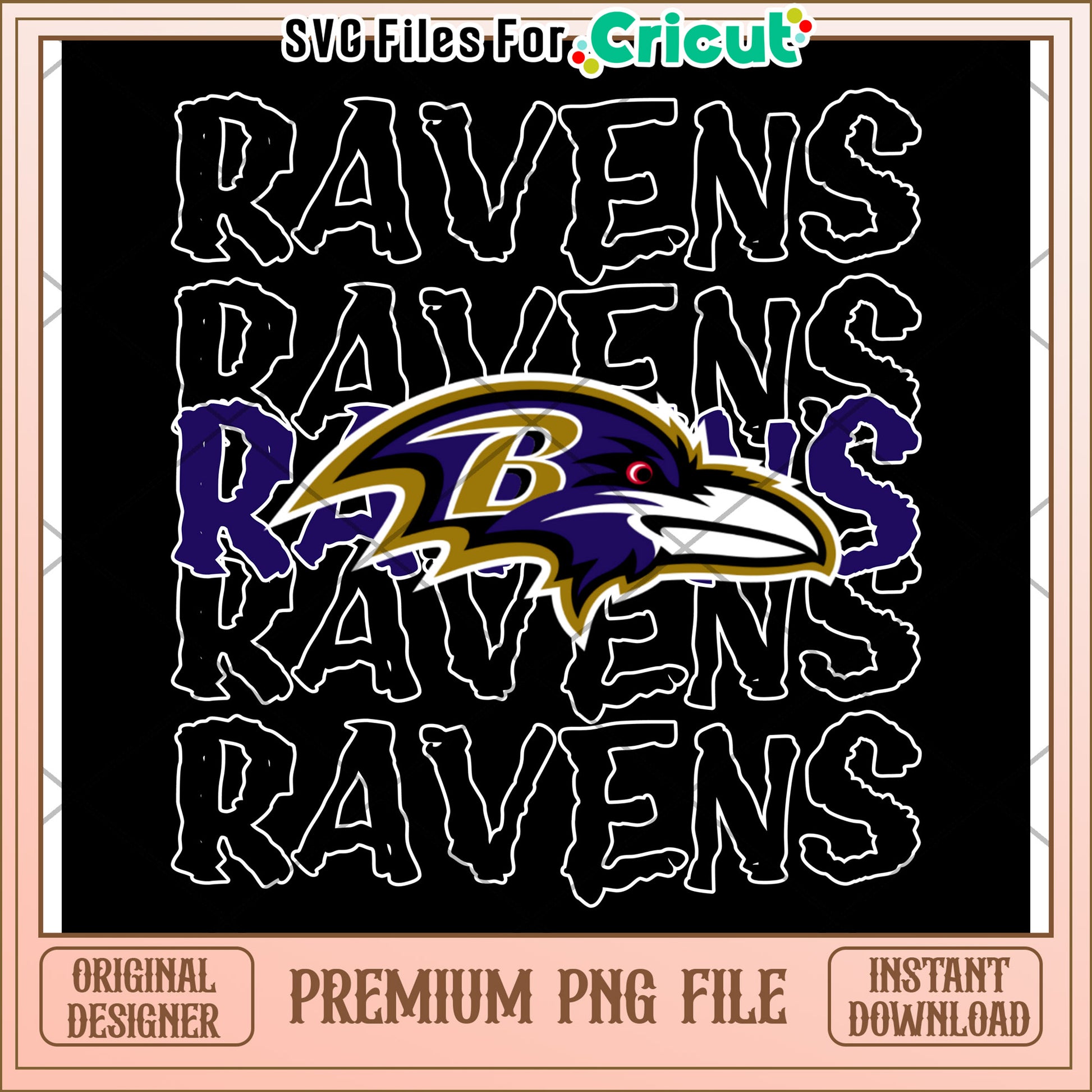 Ravens football team logo design for crafts, premium PNG download available
