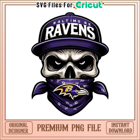 Ravens team skull bandana png, Baltimore Ravens png, NFL png