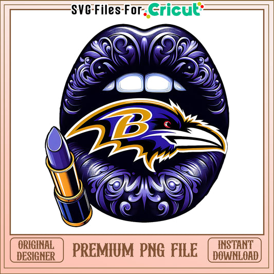 Ravens vintage lips design png, Baltimore Ravens png, NFL png