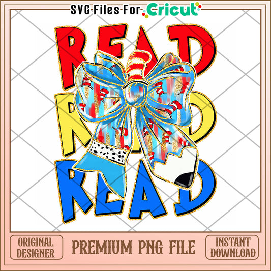 Read and read design png, colorful classroom tools png, educational supplies illustration png