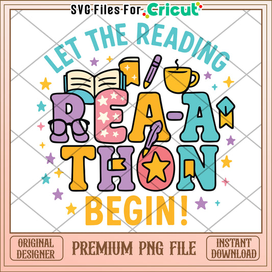 Readathon Design PNG Let the Reading Begin!