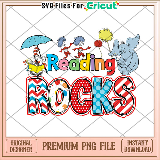 Reading Rocks PNG Sublimation Design